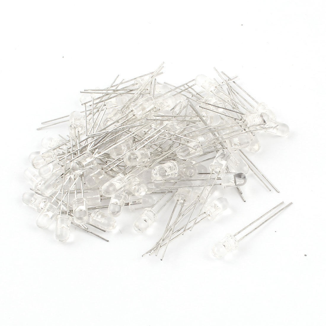 80 Pieces Clear 5mm Straw Hat Green LED Lamp Light Emitting Diodes DC 2 5V 3 0V