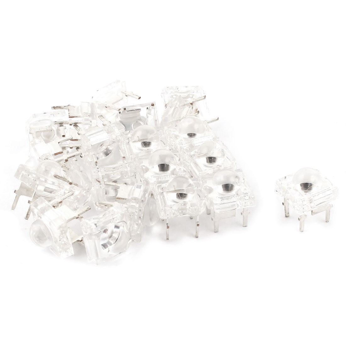 20 Pcs 5mm 4pin Dome Piranha Super Flux LED Bulb Yellow Light Emitting Diodes