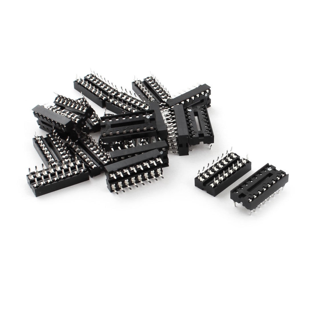 20pieces 2 54mm Pitch 16 Pin Double Row DIP IC Socket Adapter Solder