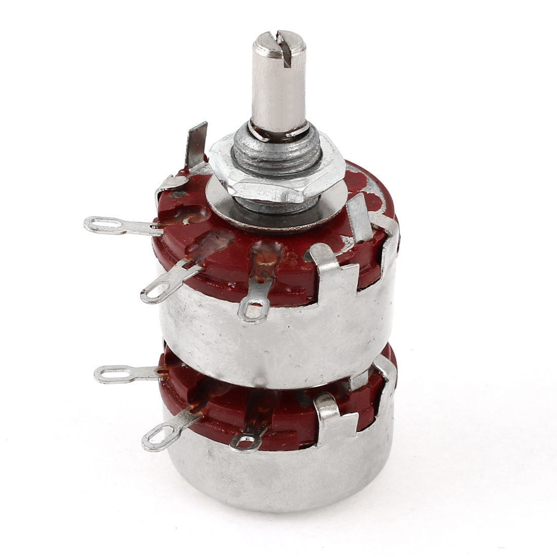 WTH118 6mm Shaft Dia Dual 22K Ohm 2W 2 Gang Linear Carbon Potentiometer