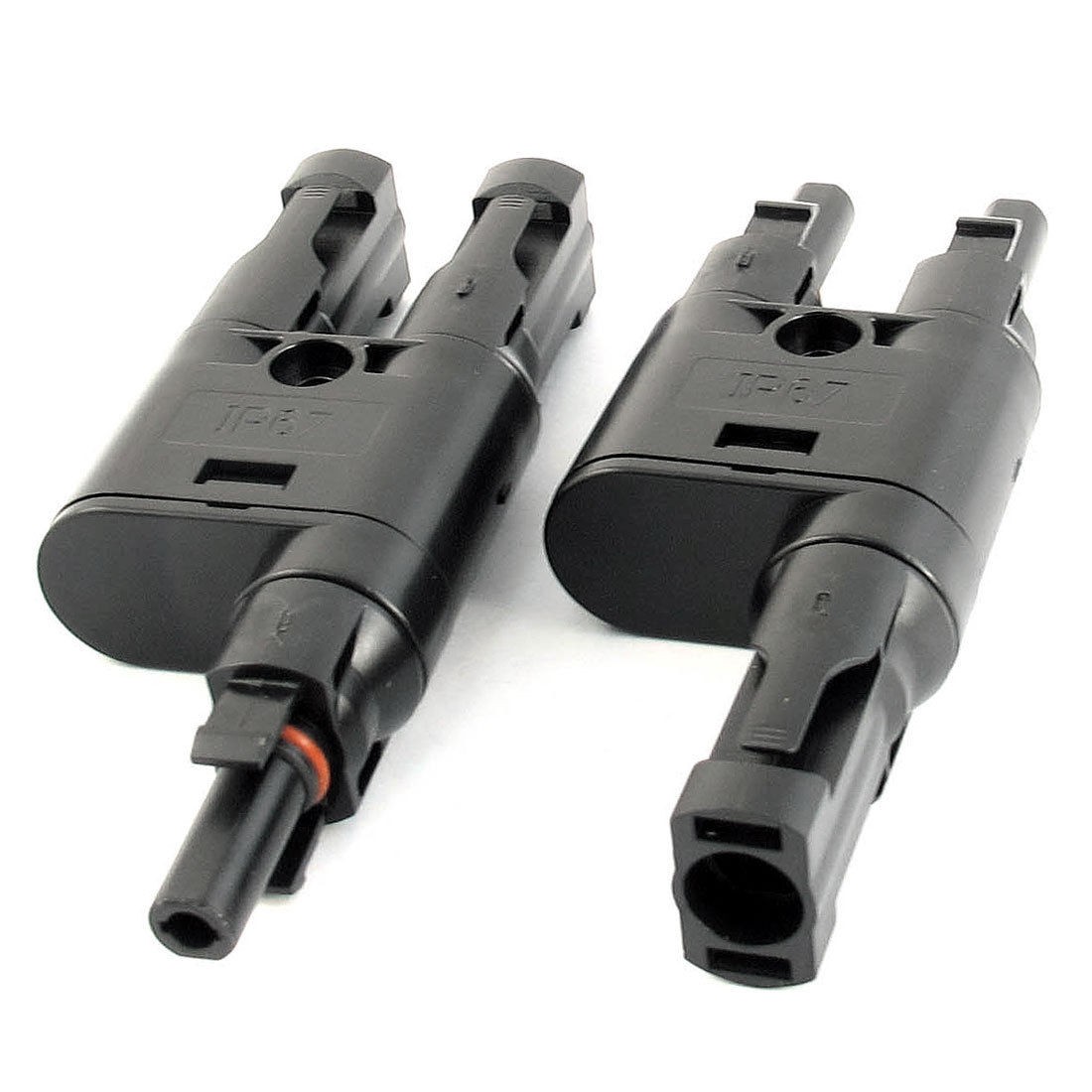 Pair Solar Panel TUV IP67 MC4T Male Female Wire Cable Adapter Connector