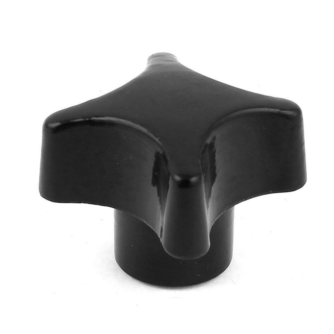 Machinery Spare Parts M10 40mm Dia Head Brass Insert Black Cross Knob