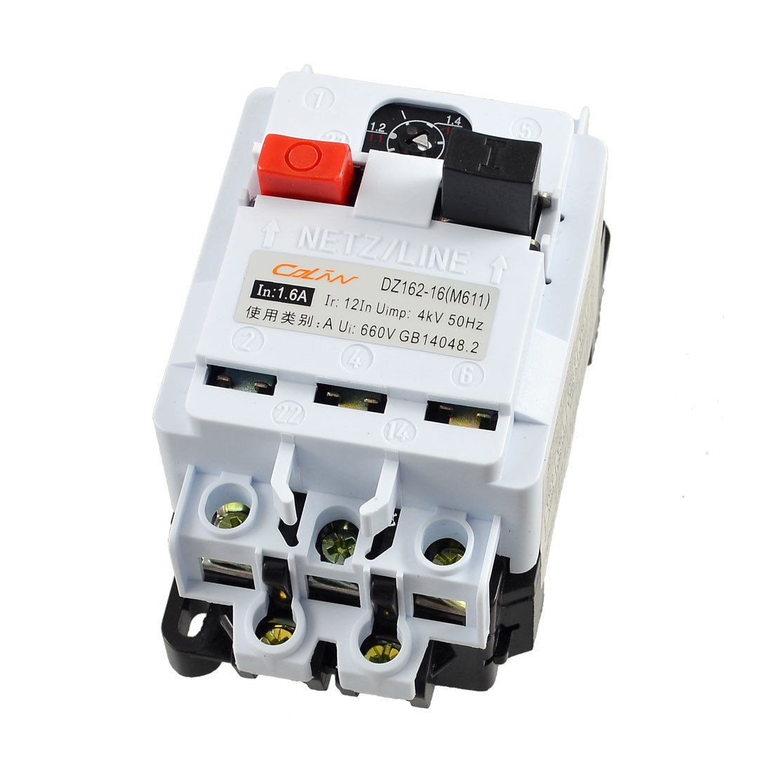 DZ162-16 AC 660V 1.6A 3 Pole Motor Protection Switch Breaker