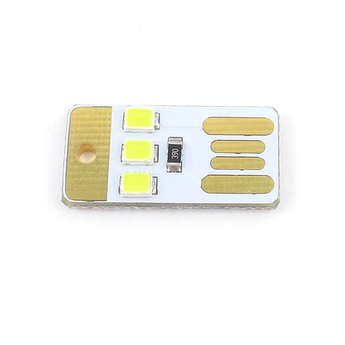 Keychain Portable Pocket Card Lamp Bulb USB Power White 3LED Night Light