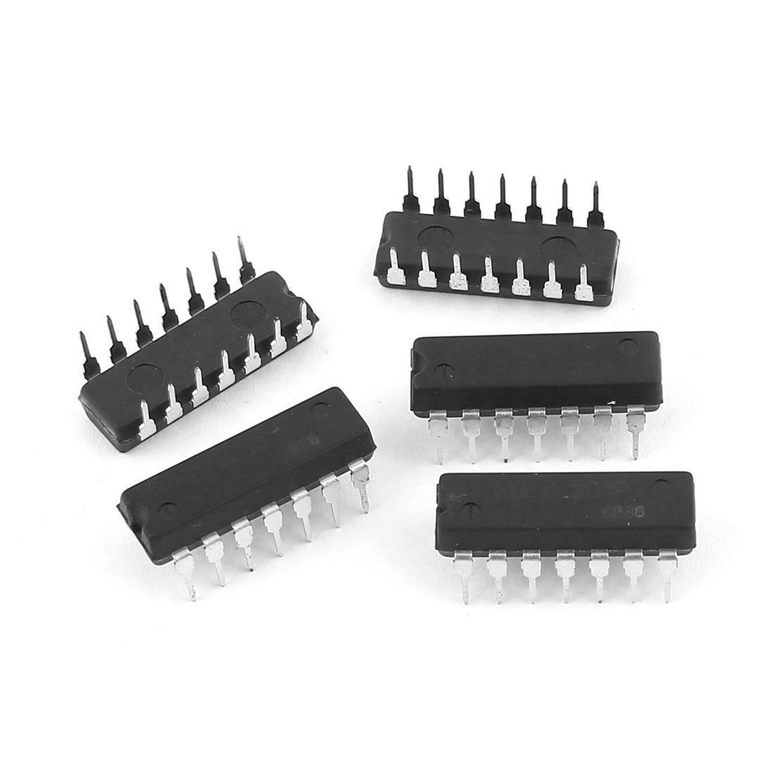 5 Pcs 74LS01 HD74LS01P IC Quadruple 2 Input Positive NAND Gates DIP 16