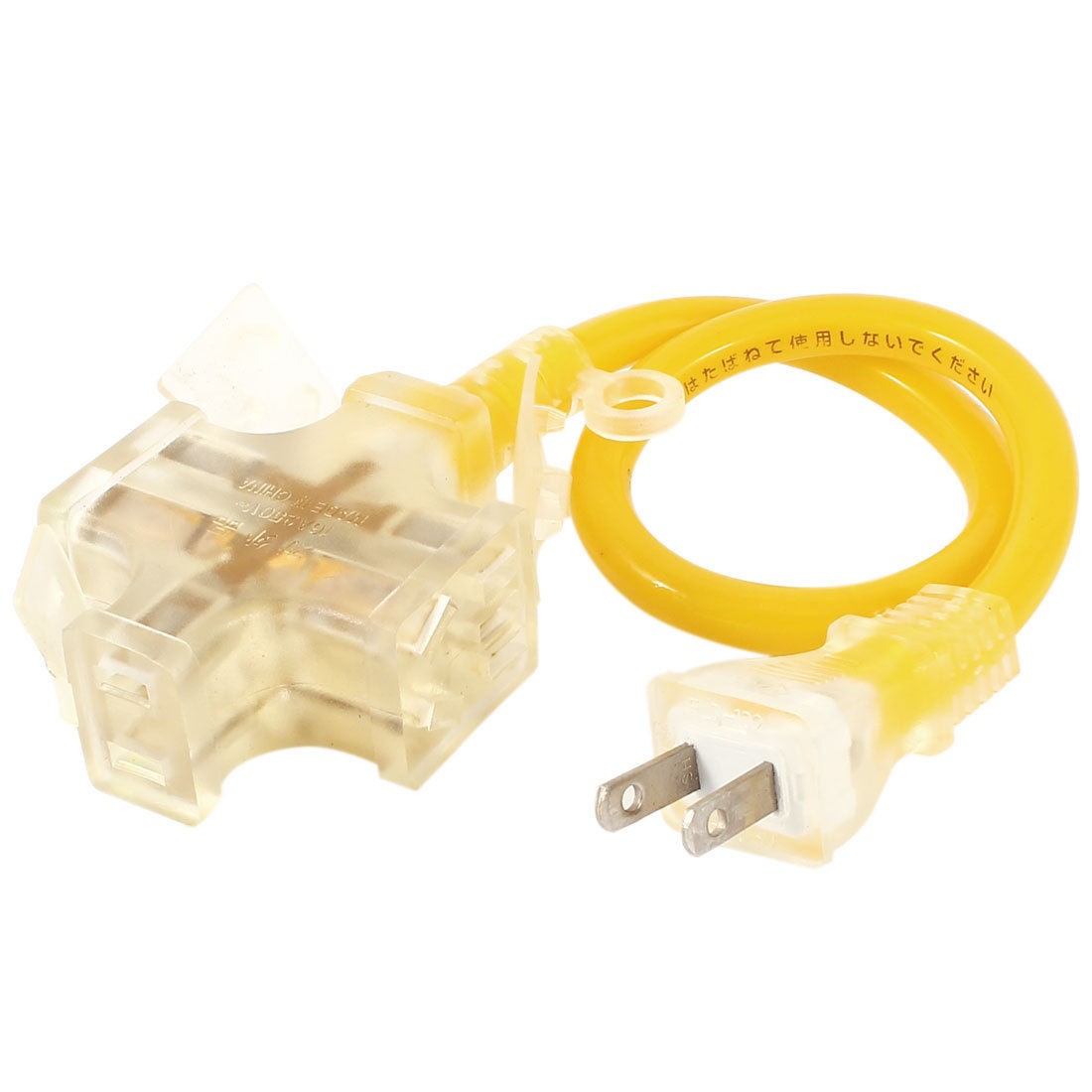 US Plug AC 125V 15A AU US Socket Electric 3 Outlet Power Cable 45cm Yellow