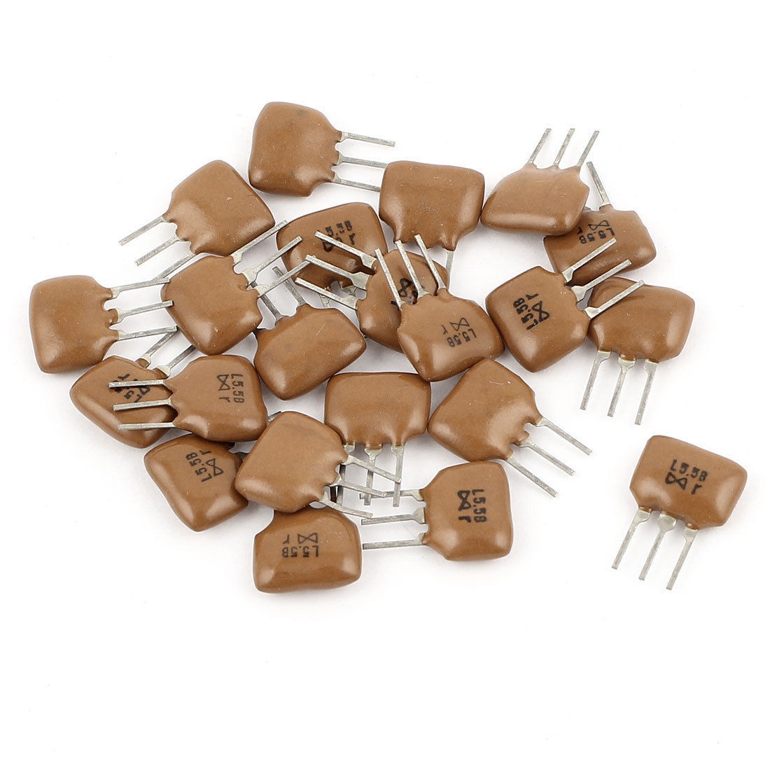20 Pcs Radial Lead 3Pins Ceramic Filter Crystal Resonator L5.5M 5.5MHz Frequency