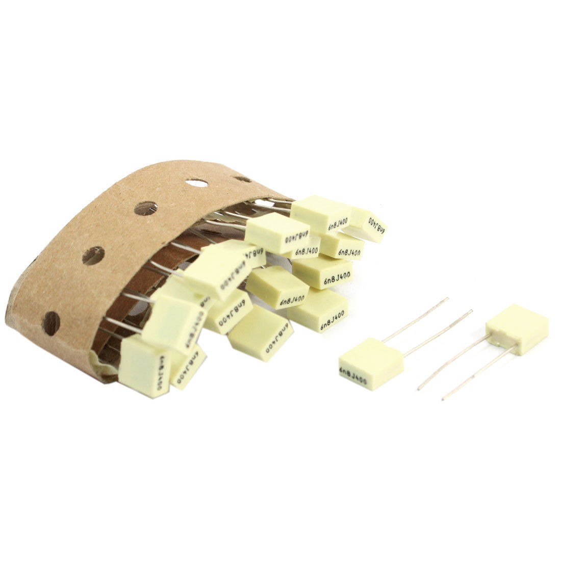 15pcs Radial Lead Mylar Polyester Film Capacitors 400V 6 8nF