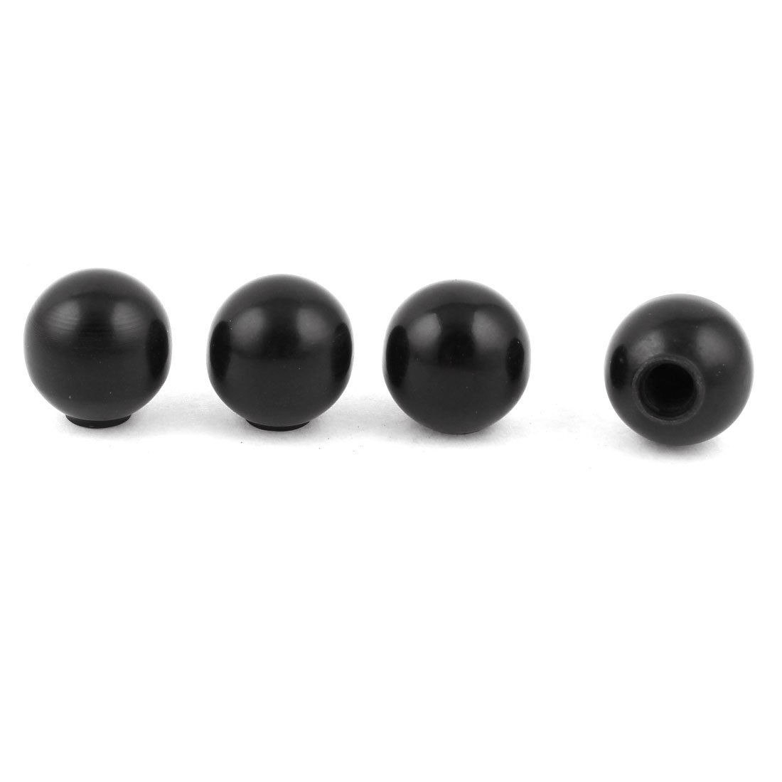 4pcs 16mm Dia Plastic Ball w M5 Threaded Blind Hole Handling Knob Black