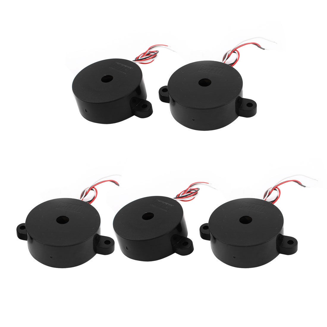 5 Pcs DC 2 30V 90dB Sound Electronic Buzzer Alarm Black 42 x 16mm