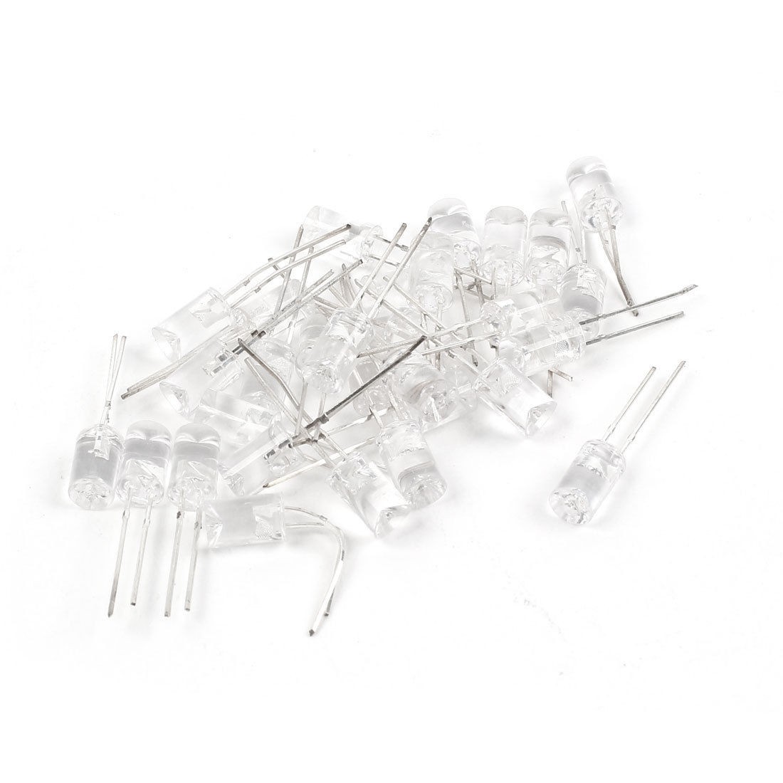 30 Pcs Super Bright 5mm Flat Head Blue LED Lamp Light Emitting Diodes DC 2.5V-3V