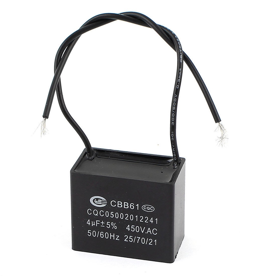 CBB61 Polypropylene Film Coated AC 450V 4uF Motor Run Capacitor