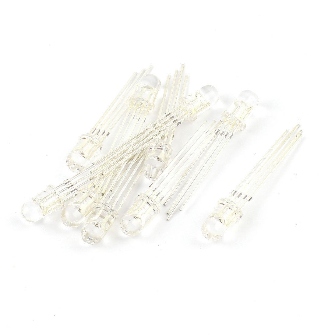 10 Pcs Tri Color 5mm 4PINS Common Anode Red Green Blue LED Light Emitting Diodes