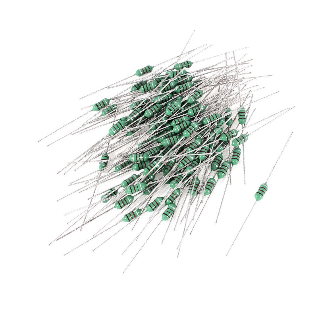 100 Pcs 1 2MH Inductance 1 2W 0 5W Power 10 Tolerance 0410 Color Ring Inductors