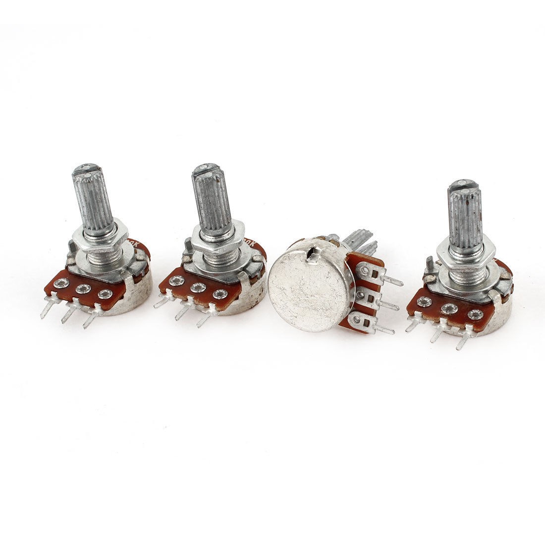 4 Pcs Single Linear Knurled Shaft Control Volume Potentiometers 100K Ohm WH148