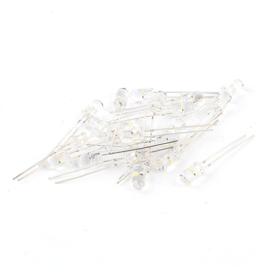 20 Pcs 5mm Clear Head Auto Flash White LED Lamp Light Emitting Diodes DC 2 5V 3V