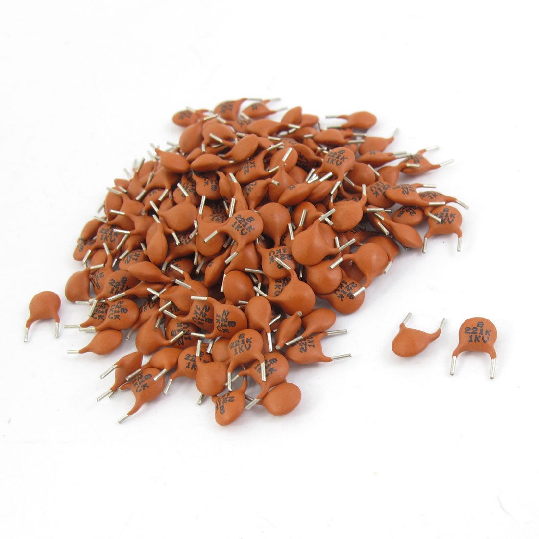 200pcs 221K 220pF 1KV Through Hole High Voltage Ceramic Disc Capacitors