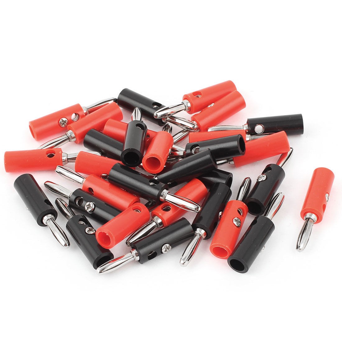 30 Pcs 4mm Audio Speaker Wire Cable Screw Banana Plug Connector Red Black