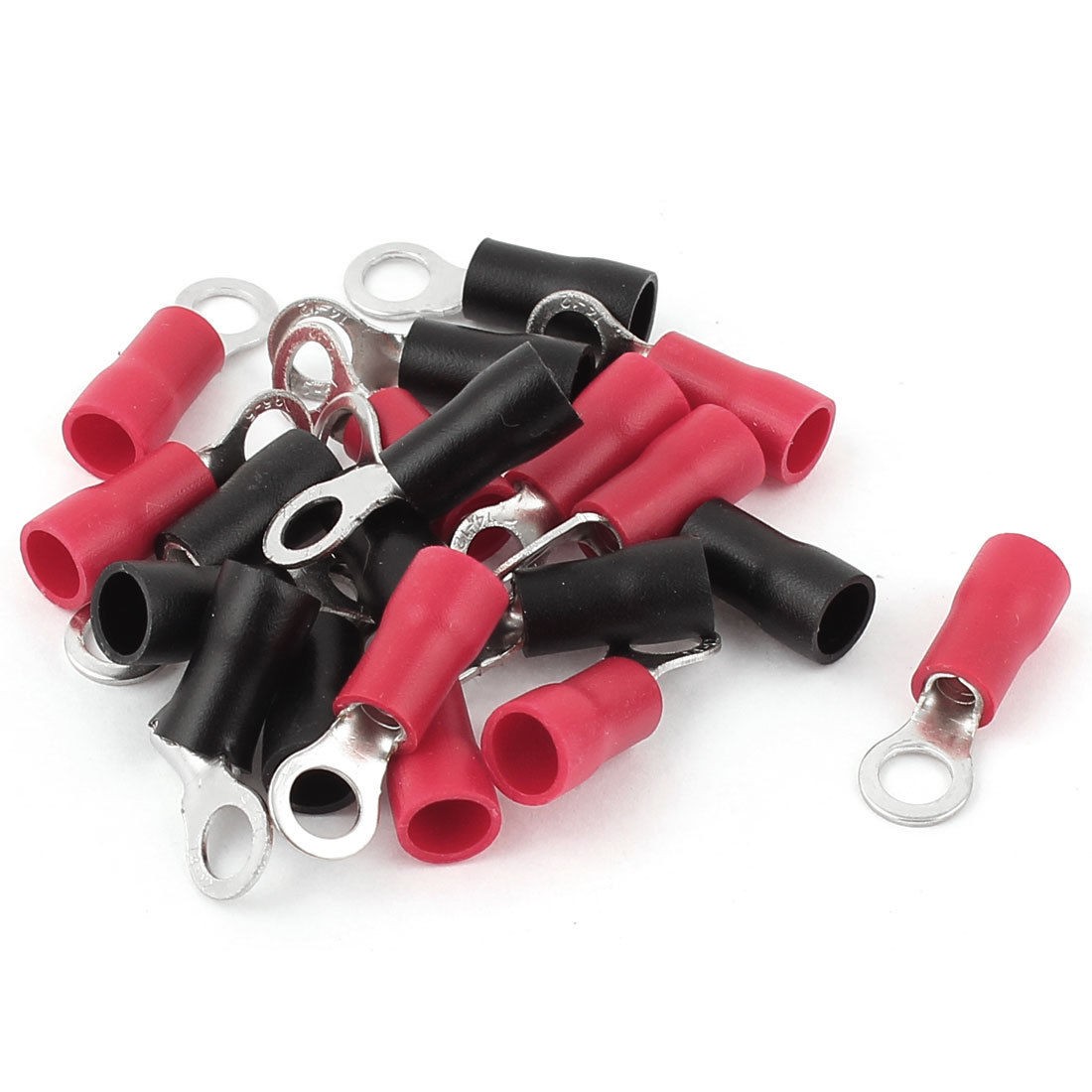 20 Pcs 3 5 5S 14 12AWG Wire Connector Ring Crimp Terminal Red Black