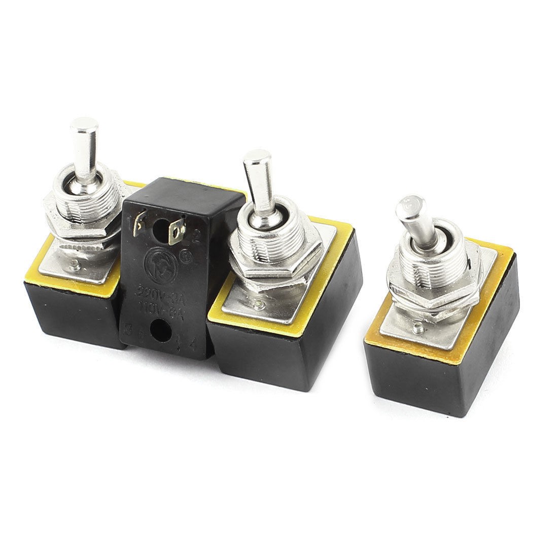 4 Pcs SPST 2 Positions 2pin Self Locking Rocker Type Power Toggle Switch