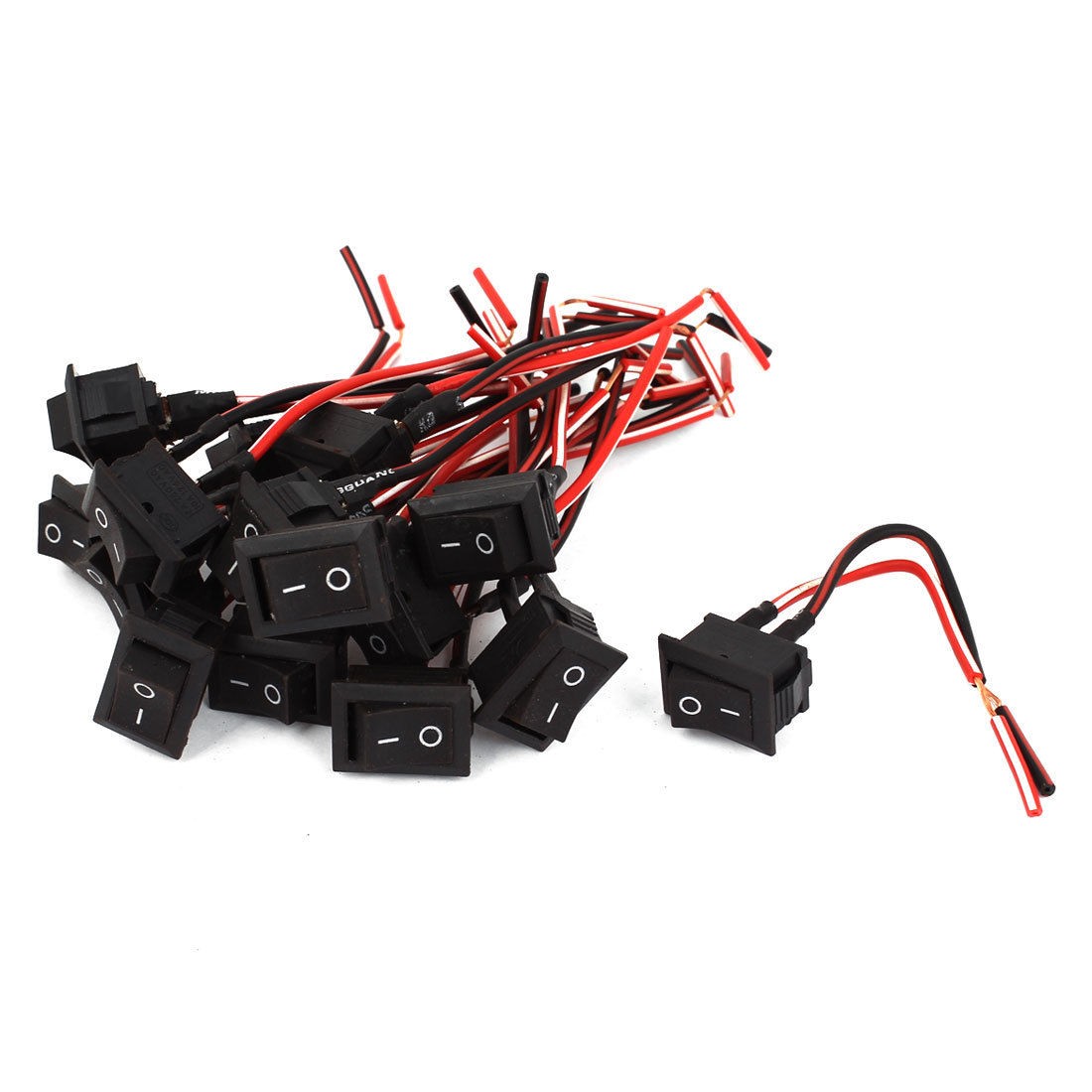 15PCS 6A AC250V 10A AC125V Rectangle ON/OFF SPST Rocker Boat Toggle Switch