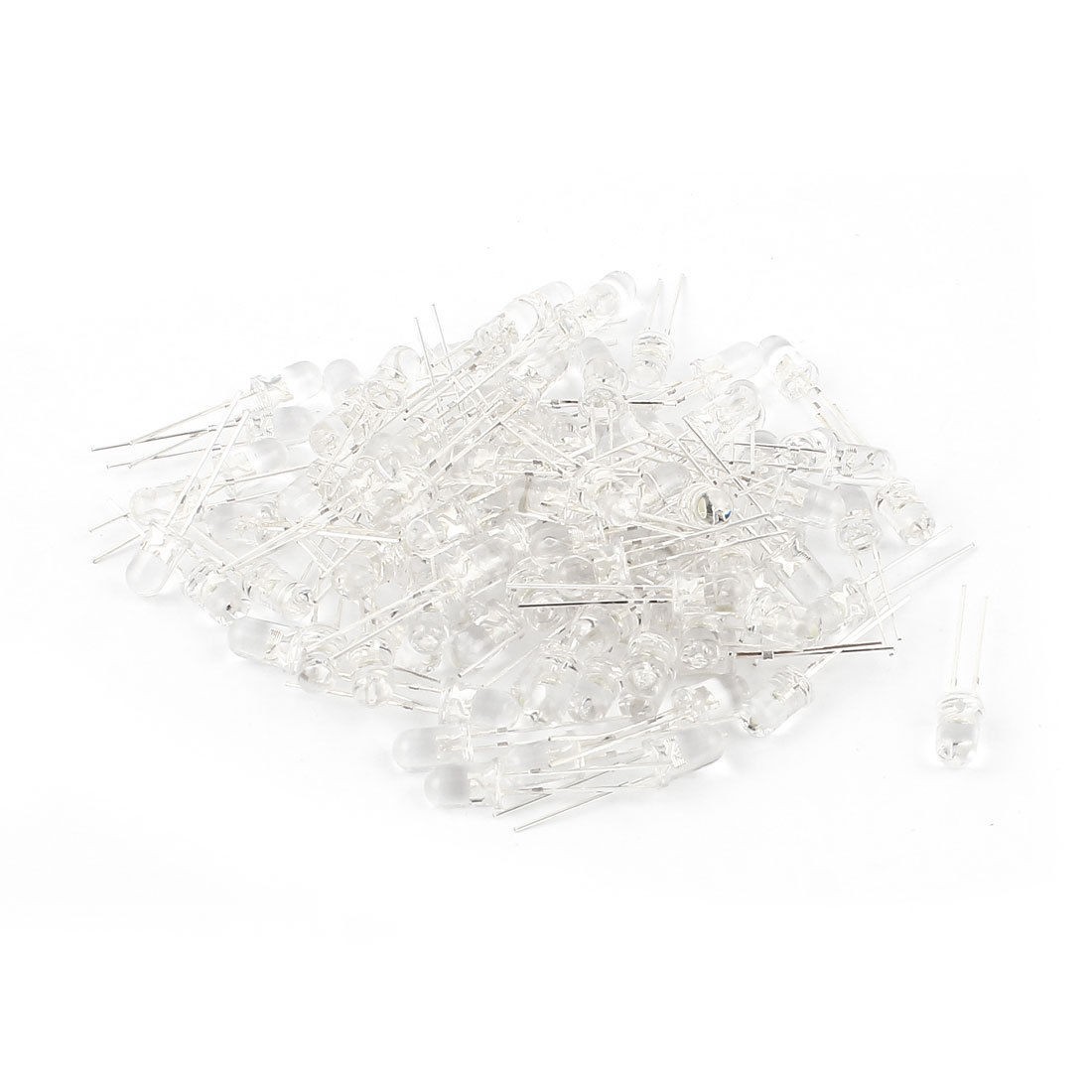 100pcs LED 3mm White Water Clear Ultra Bright F3 Light Bulb Emitting Diode Round