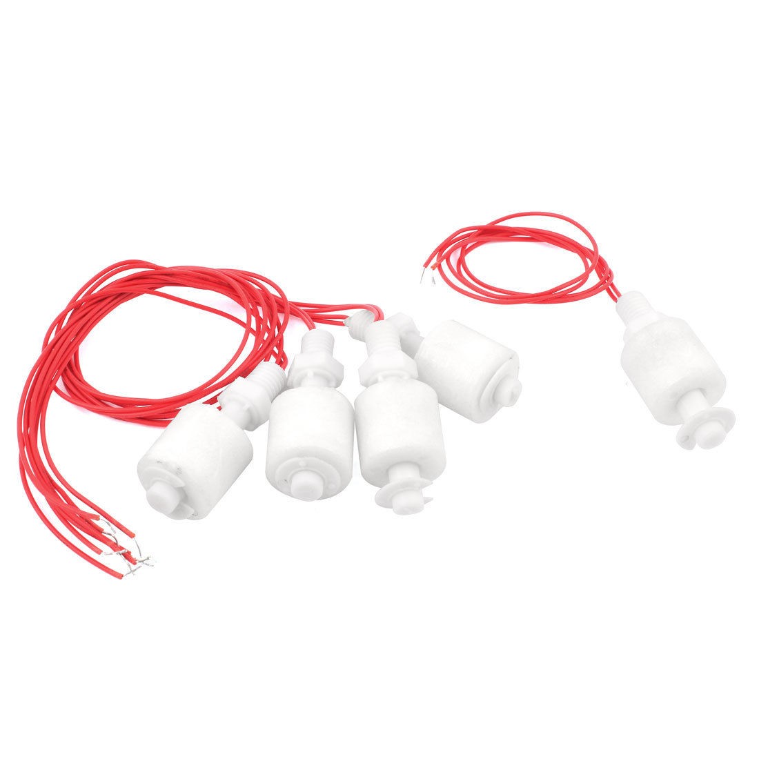 5 Pcs Tank Liquid Water Level Sensor Horizontal Float Switch Down White ZP4510
