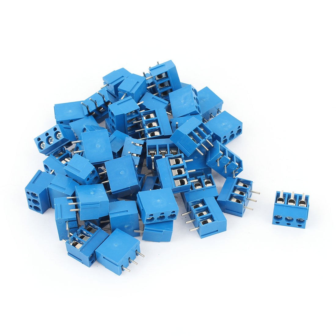 50pcs 3way 3pin PCB Screw Terminal Block Connector 5mm Pitch for 14 22AWG Wire