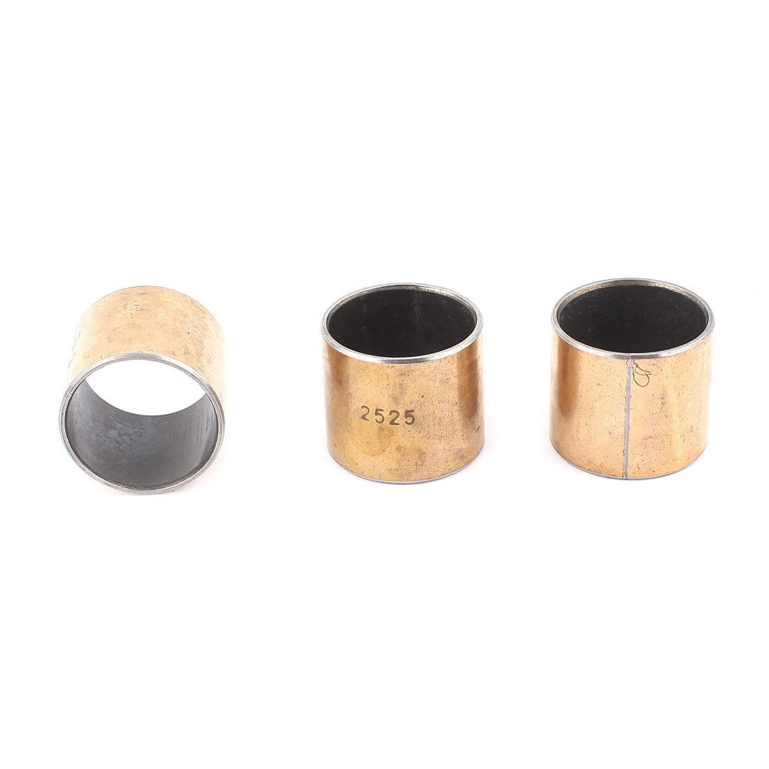 3 x Copper Tone Self Lubricating Metal Plain Bearing Sleeve 28x25x25mm