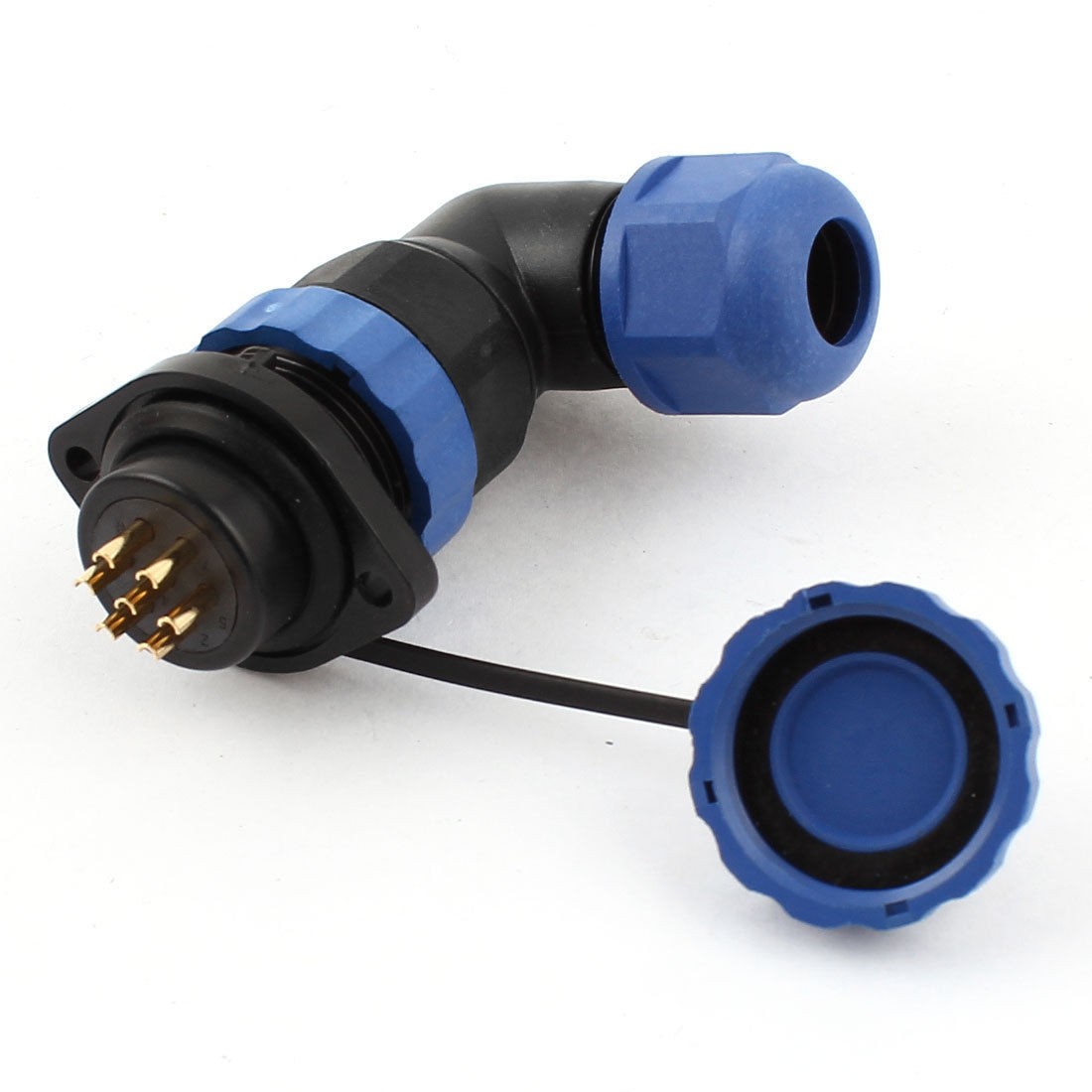 SD20 7 Pin Flanged Elbow Waterproof Aviation Connector Plug Socket IP68