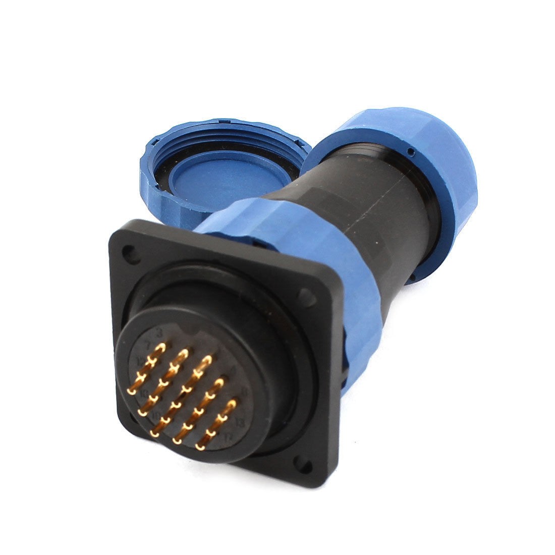 SD28 28mm 19 Pin Square Flange Waterproof Aviation Connector Plug Socket IP68