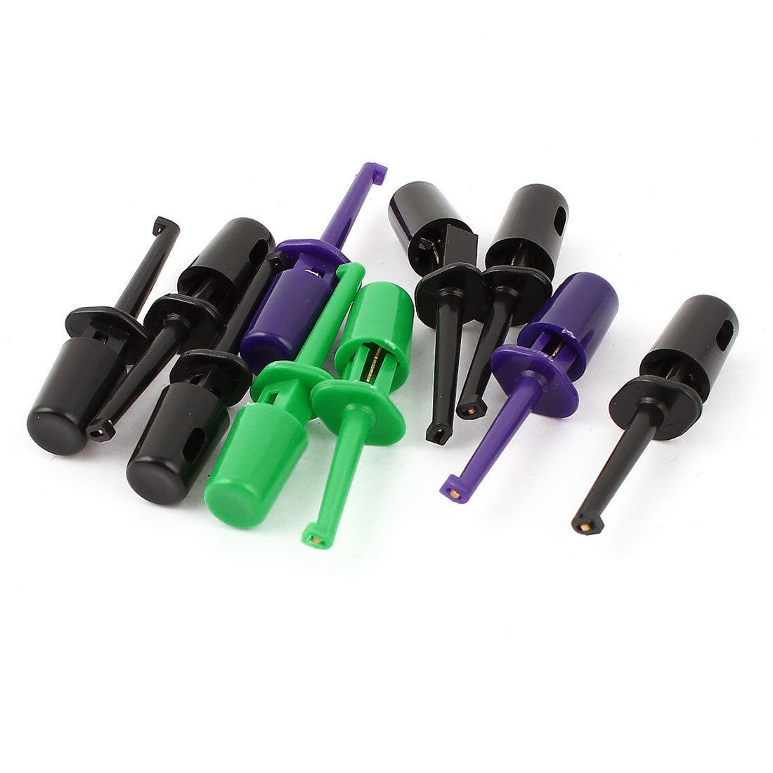 10pcs Multimeter Lead Wire Probe Electrical Test Hook Clip Connector