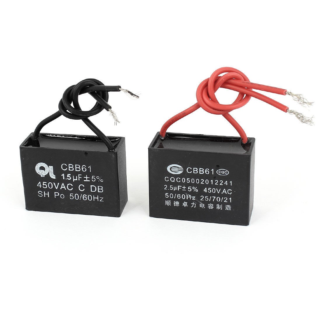 AC 450V 1 5uF 2 5uF 5 Polypropylene Film Motor Running Capacitor 2 Pcs