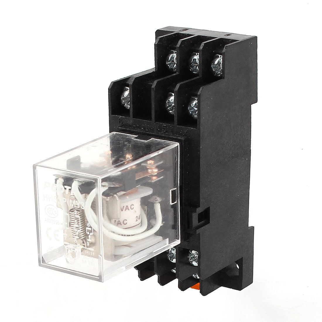 AC 24V Coil 11 Pins 3PDT Electromagnetic Power Relay w Socket Base