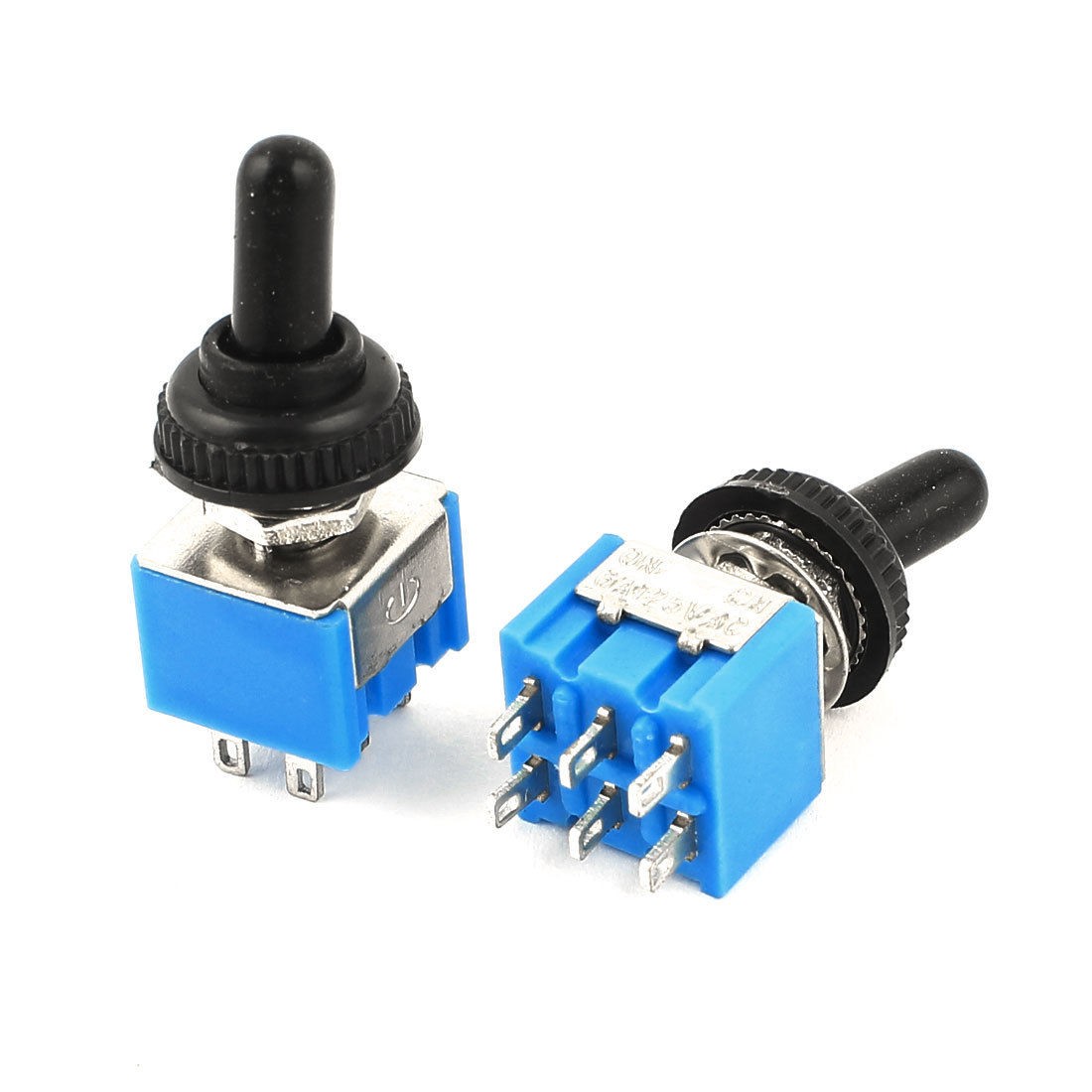 2pcs 2 Positions 6mm Panel Mount DPDT Locking Power Toggle Switch AC 125V 6A