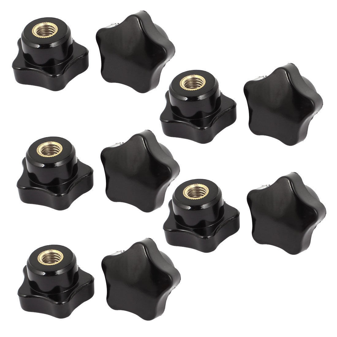 10 Pcs M6 x 32mm Plastic Star Head Clamping Nuts Lever Trend Wing Thumb Knob