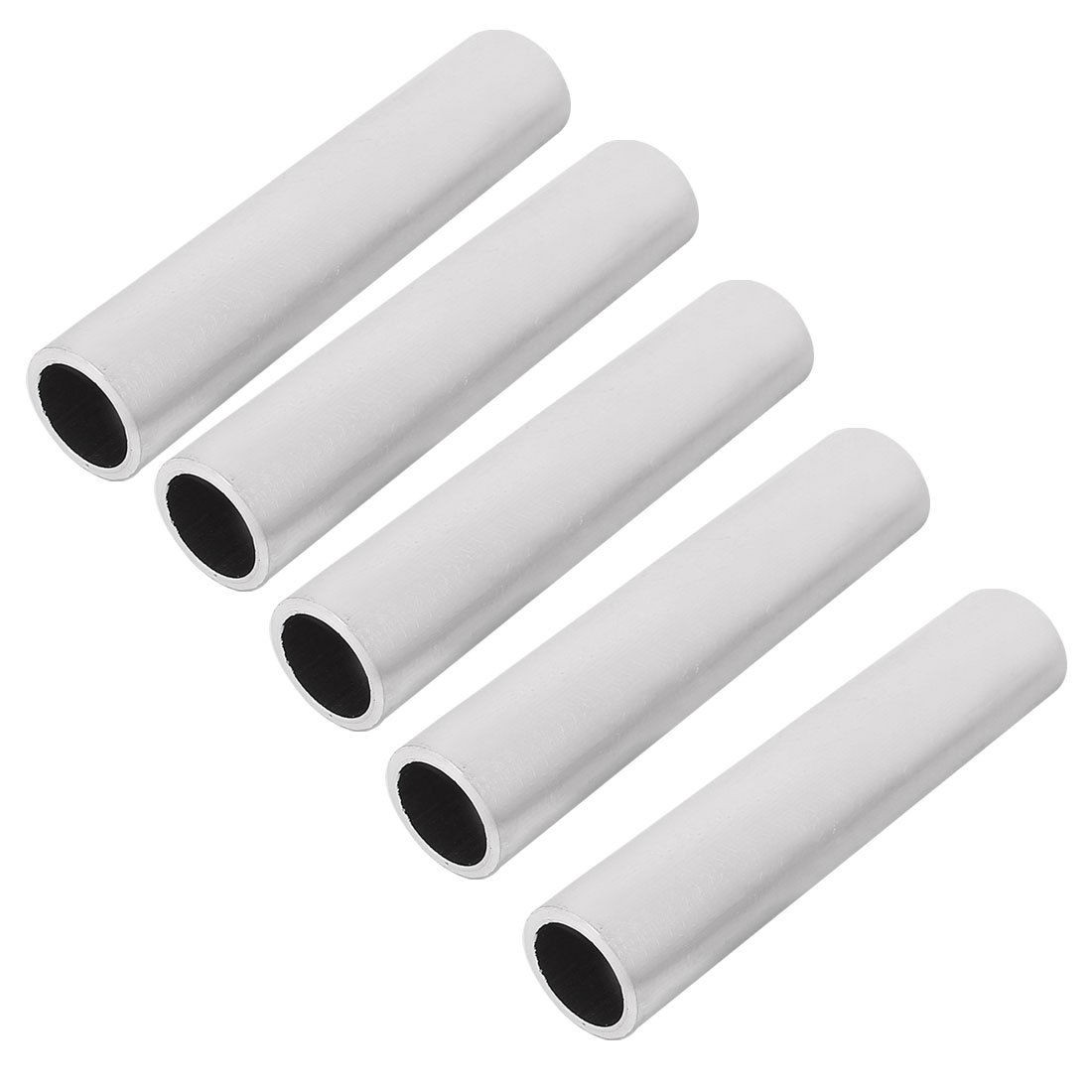 5 Pcs 20mm x 90mm 15mm Inner Diameter Passing Through Aluminum Connection Tube