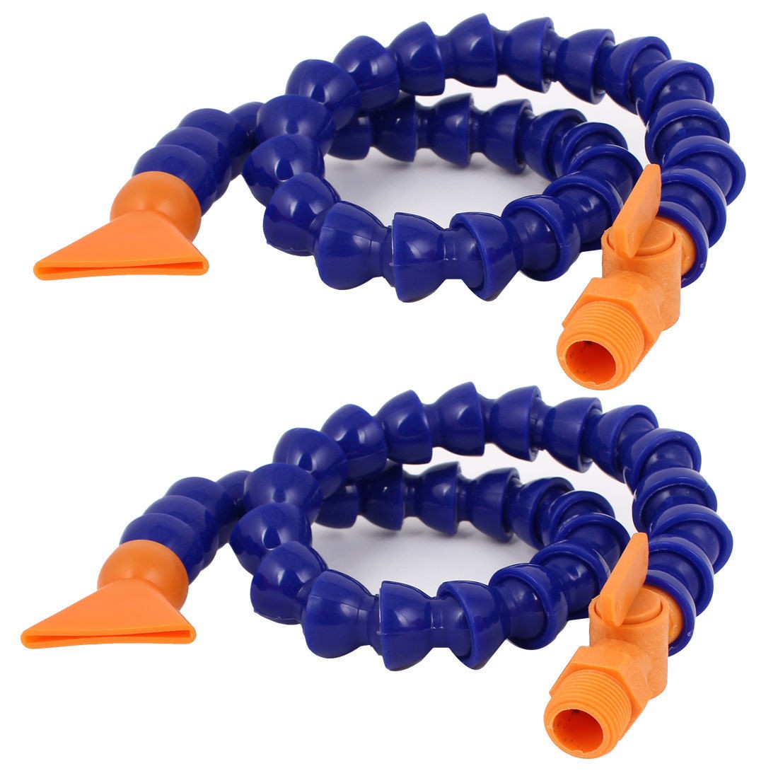 2 Pcs Lathe Flat Nozzle Flexible 3 8"BSP Thread Oil Coolant Pipe Hose 61cm Long