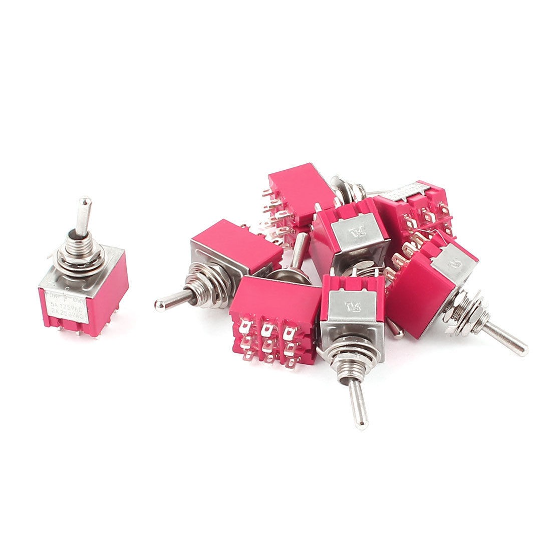 8 Pcs 3PDT 3 Positions 6mm Thread Panel Mount Latching Toggle Switch