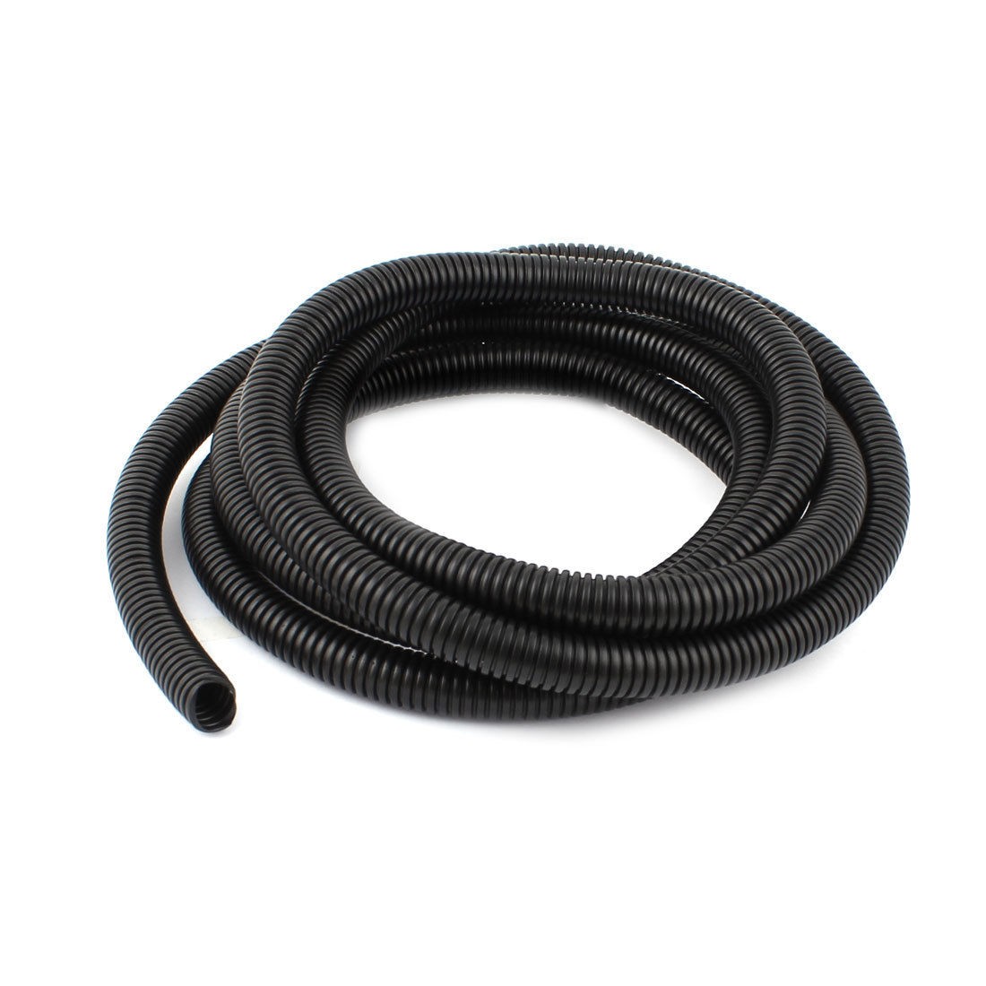 14mm Inner Dia Flexible Corrugated Tube Hose Cable Pipe Black 3 5M 11 5ft