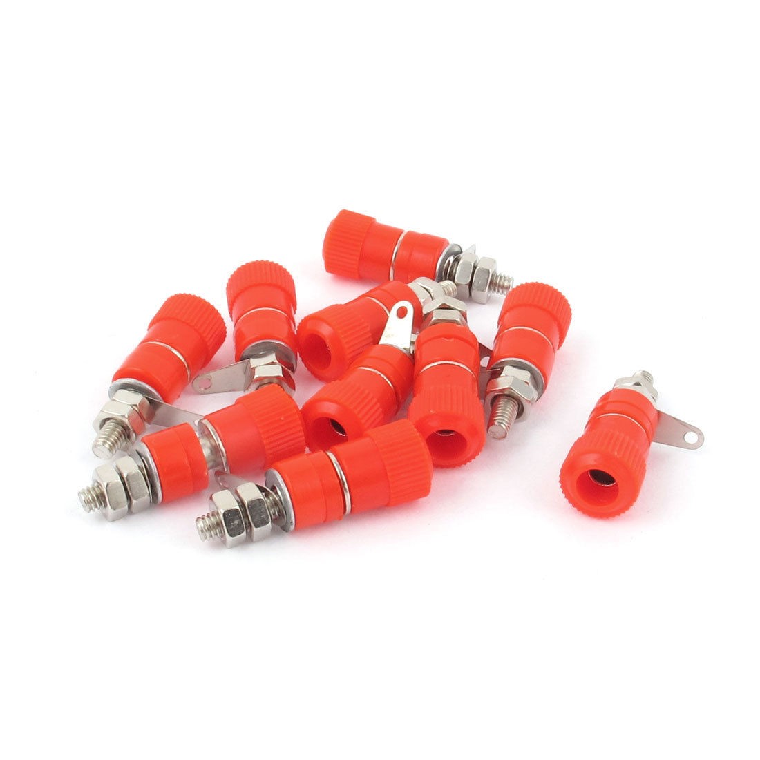 10 Pcs Red Speaker Terminal Binding Post Banana Plug Jack Panel Mount Connector