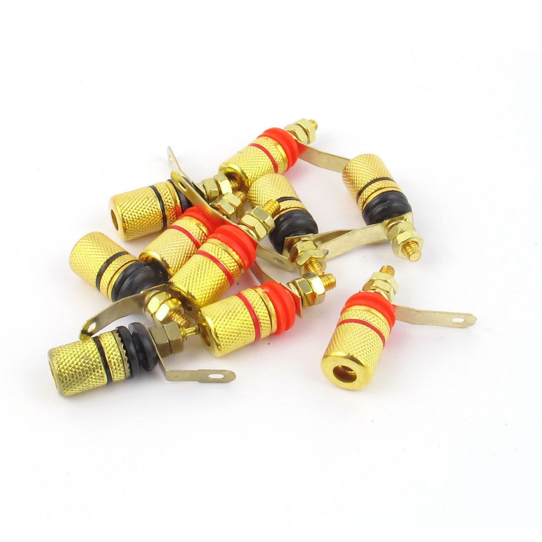 10 Pcs Gold Plated Amplifier Terminal Binding Post 6mm Audio Banana Plug Jack