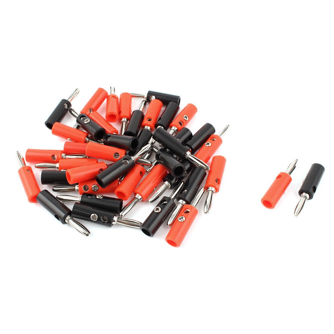 40pcs 4mm Audio Speaker Wire Cable Screw Banana Plug Connector Red Black