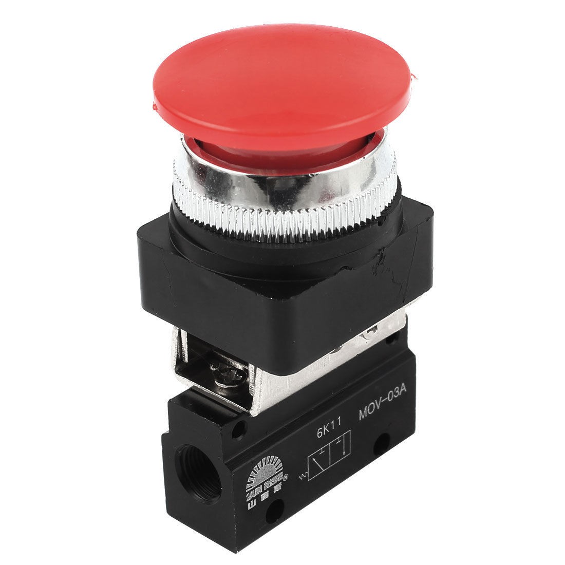 1 8BSP Thread 3 Way 2 Position Pushbutton Switch Pneumatic Mechanical Valve