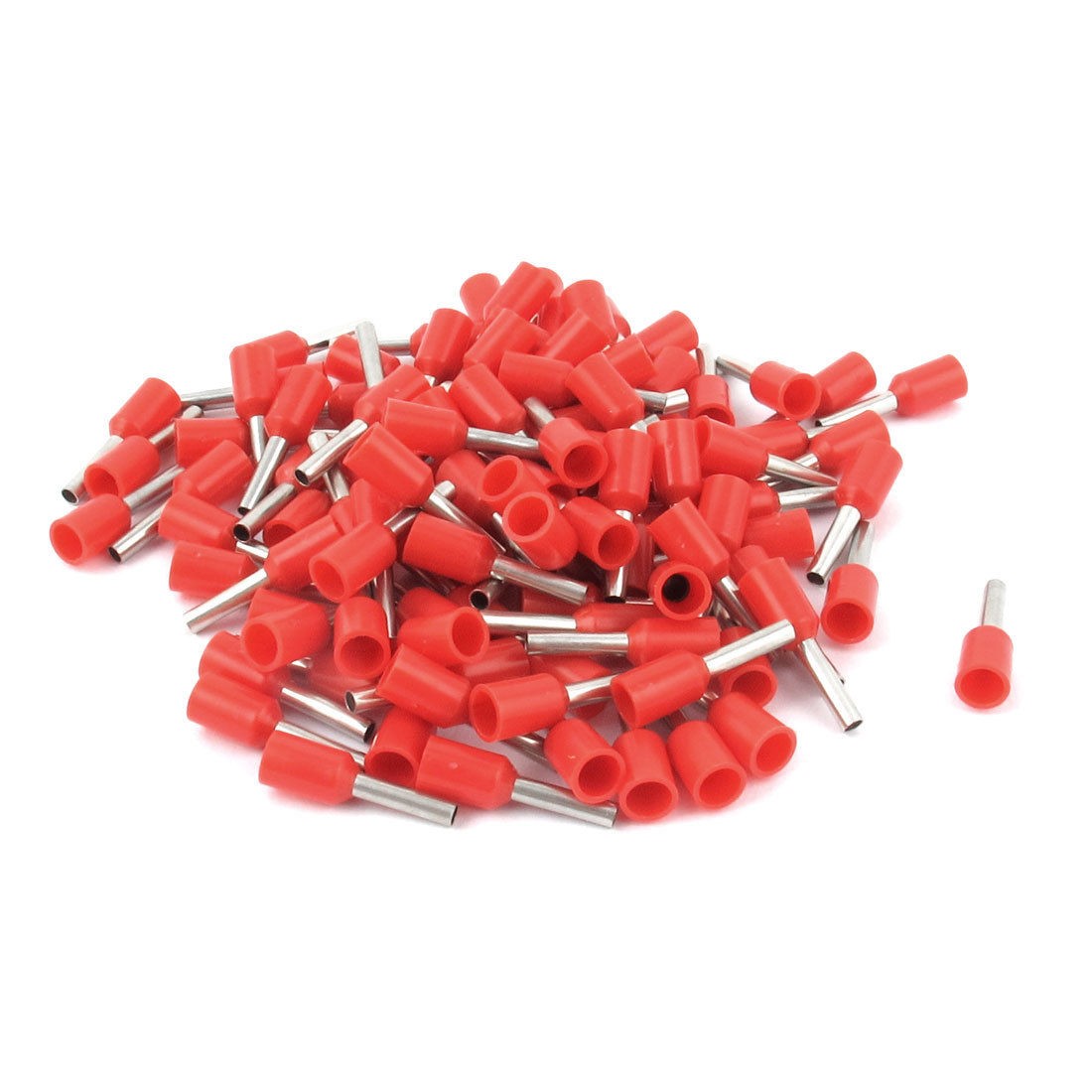 100pcs E1508 16AWG Insulated Ferrule Pin Cord End Terminal Crimp Connector Red