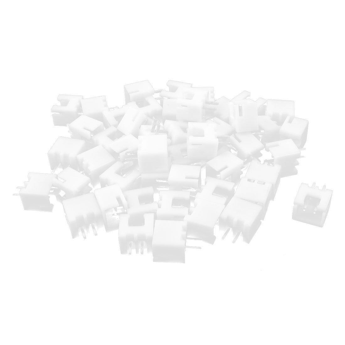 50pcs Single Row 2 Pin 2 54mm Pitch PCB Header Connector Socket White