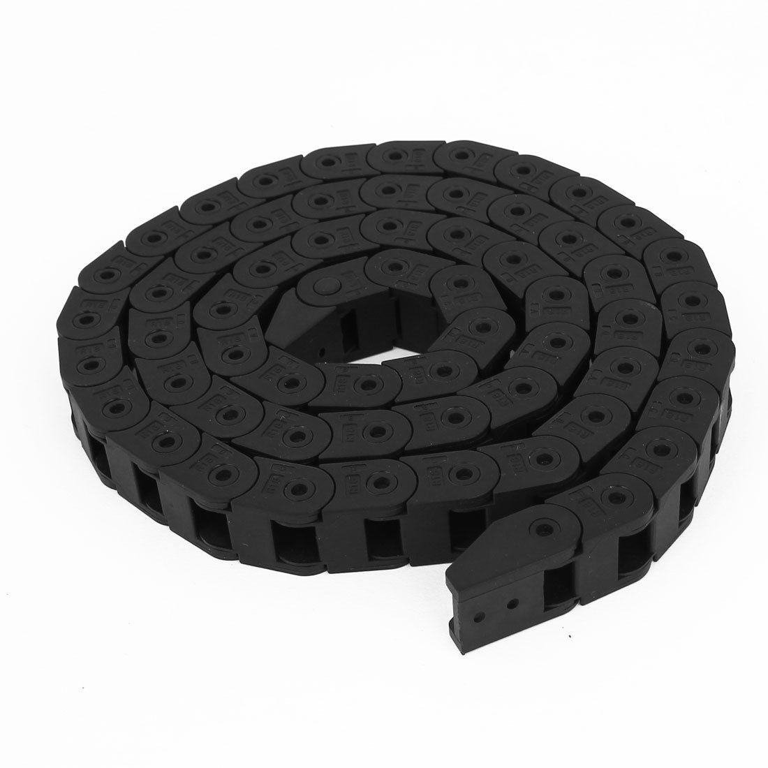 CNC Machine Black Plastic 13mmx17mm Semi Closed Cable Drag Chain 1 Meter Length