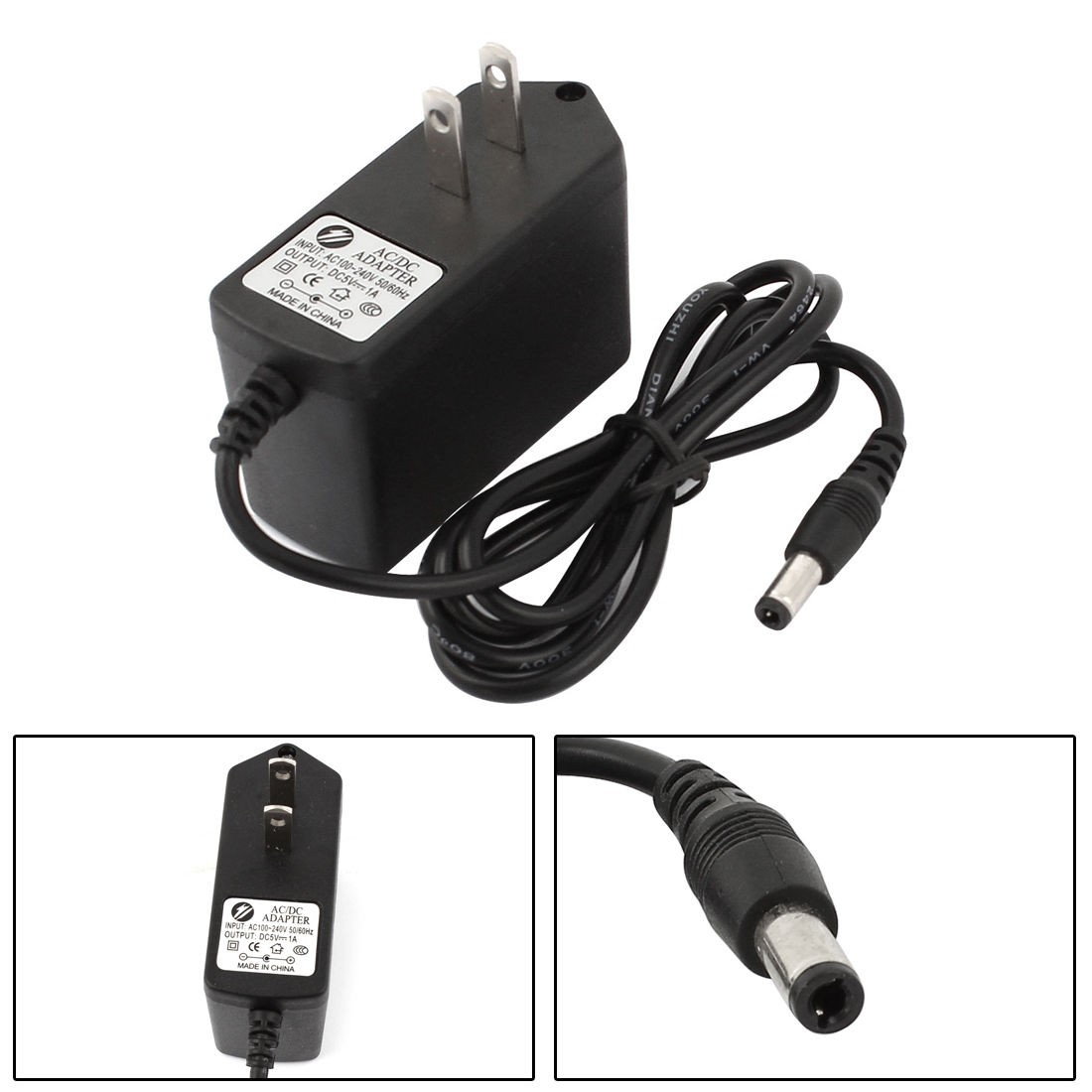 US Plug AC 100 240V to 5 5x2 1mm DC 5V 1A Charging Power Supply