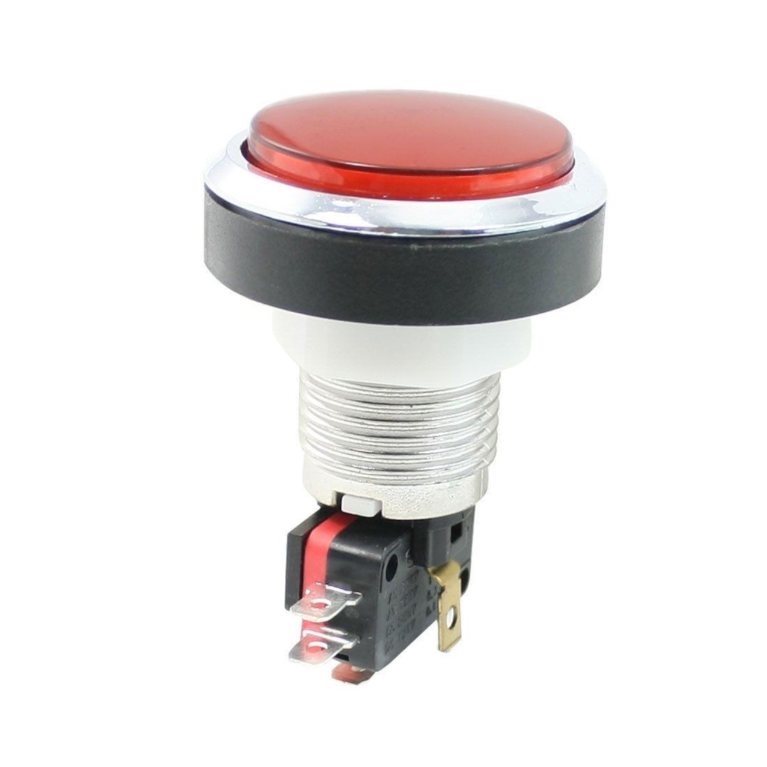 DC 12V Indicator Light Red Round Top Momentary Push Button Switch