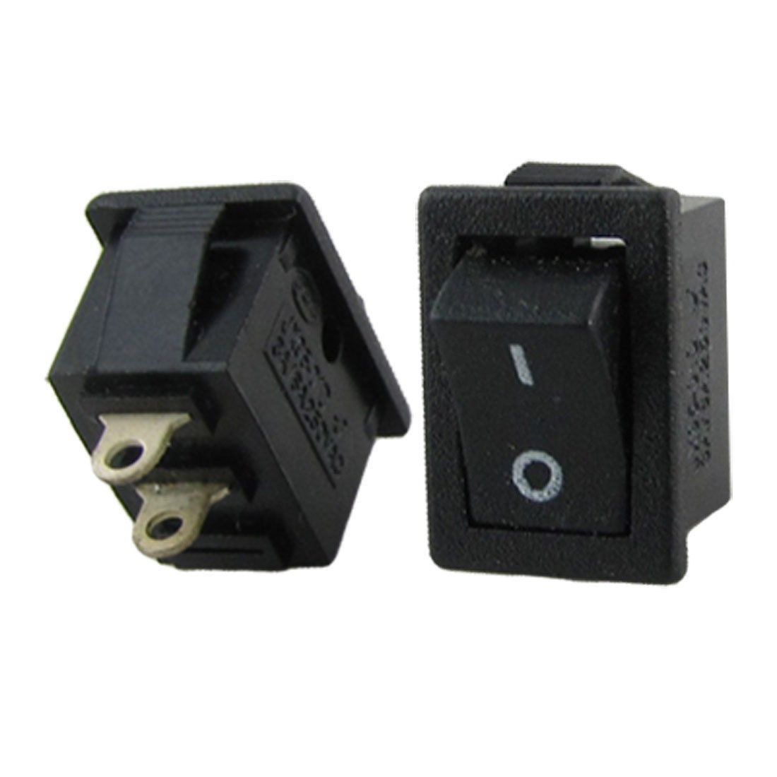2 Pcs Black AC 250V 3A 2 Pin SPST on Off Snap in Boat Rocker Switch 14x10mm